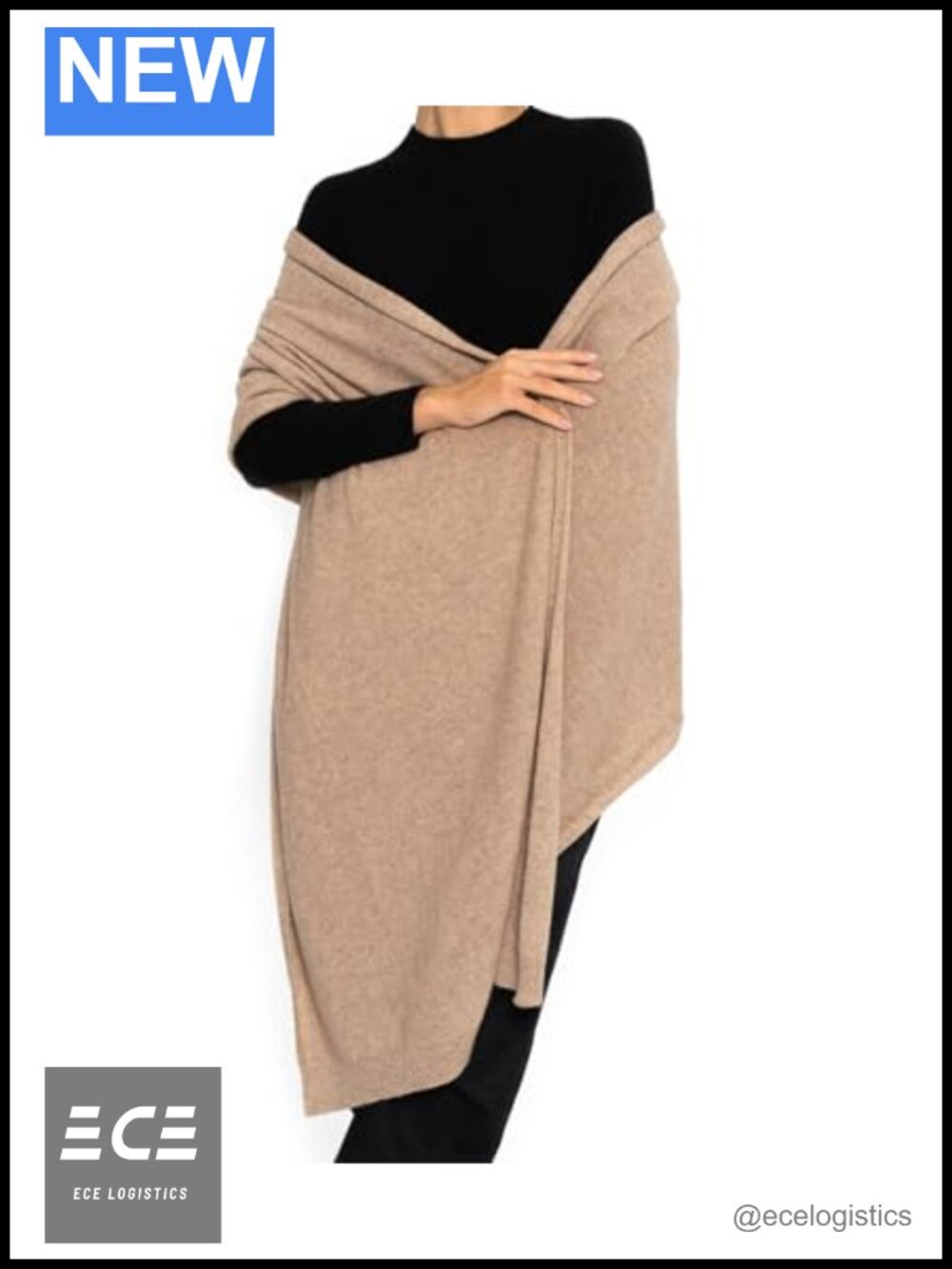 Cashmere Wool Blend Oversized Shawl Wrap